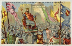 Baldovino IX, Conte delle Fiandre, proclamato Imperatore di Costantinopoli, 1204 da French School