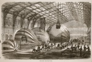 Fabbrica di palloni, illustrazione da Cassells History of the War between France and Germany, 1870-1871 da French School