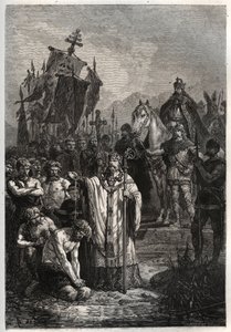 Battesimo del capo sassone pagano Widukind sotto la pressione dell