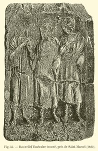 Bassorilievo funerario trovato, vicino a Saint-Marcel, 1882 da French School