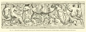 Bassorilievo romano in marmo, trovato da Alexandre Lenoir nella sacrestia di Saint-Sulpice, attualmente al museo del Louvre da French School