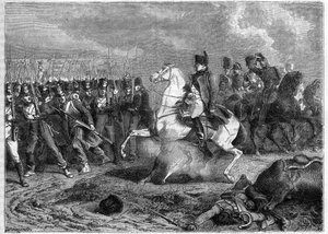 Battaglia di Arcis-sur-Aube, 20-21 marzo 1814 - un proiettile esplode sotto il cavallo dell