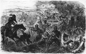 Battaglia di Coutras nel 1587, vinta da Enrico di Navarra, futuro Enrico IV. In 