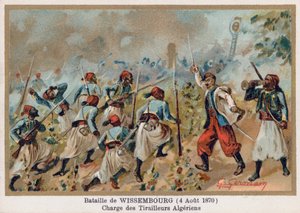 La battaglia di Wissembourg, carica degli schermagliatori algerini da French School