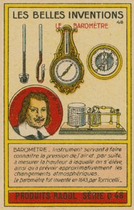 Carta delle belle invenzioni, barometri da French School