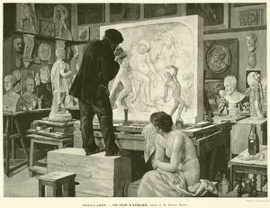 Belle Arti, Un Angolo di Atelier, quadro di M Edouard Dantan da French School