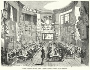 Classe per principianti in una scuola gratuita di disegno, Francia da French School