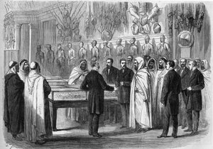 Ben Mahi Ed Din Abd El Kader (Abd El-Kader) (1808 - 1883) Emiro algerino in visita al Museo dell