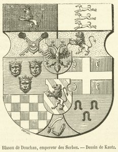 Stemma di Douchan, imperatore dei Serbi da French School