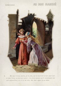 La moglie di Barbablù dice a sua sorella Anne di salire sulla torre del castello e cercare i suoi fratelli da French School
