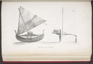 Barca delle Isole Caroline, da Voyage pittoresque autour du monde, avec des portraits de sauvages d