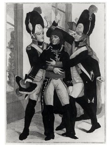Bonaparte (1769-1821) Protetto da due Granatieri durante la Sessione a St.Cloud, 19 brumaio anno 8 (10 novembre 1799), c.1800 da French School