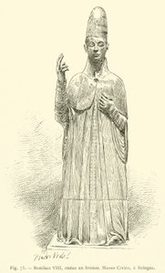 Bonifacio VIII, statua in bronzo, Museo Civico, a Bologna da French School