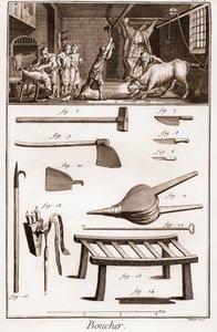 Macellaio - "La Grande Encyclopédie, ou Dictionnaire Raisonné des Sciences, des Arts et des Métiers" (Enciclopedia o Dizionario delle Scienze, Arti e Professioni) di Denis Diderot (1713-1784) e Jean d