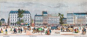 Boulevard Poissonnière lato sud - Rue du Sentier - Rue Saint Fiacre - Incisione in "Tableau-de-Paris" di Edmond Texier 1852 da French School