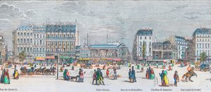 Boulevard des Italiens lato sud e Boulevard des Capucines lato sud - Rue de Choiseul - Bains chinois - Rue de la Michodiere - Pavillon de Hanover - Rue Louis-le-Grand - Incisione in 