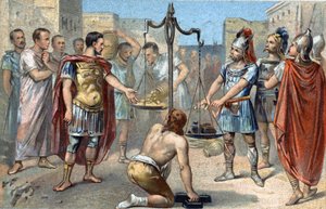 Brenno, capo della tribù gallica dei Senoni, pronuncia il fatidico 