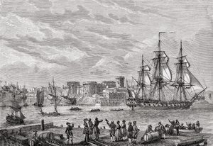 Brest nel 1791, inciso da Le Breton, da 
