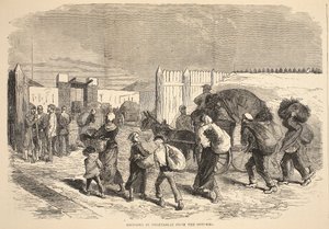 Portando verdure dai sobborghi, illustrazione da Cassells History of the War between France and Germany, 1870-1871 da French School