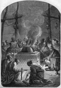 Buddismo: Incinerazione di un lama tibetano (alto sacerdote) nel popolo Kalmyk, Russia da French School