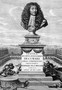 Busto di Luigi XIV il Grande (1638-1715) - in “Festiva ad Capita Cancellumque Decursio, A Rege Ludovico XIV...”, C. Perrault, Parigi Imprimerie Royale da French School