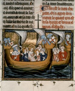 CROCIATA Settima: Luigi IX parte per la 7ª Crociata (1248-54) da French School