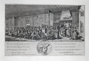 Cabaret du Tambour Royal di Jean Ramponneau, incisione da French School