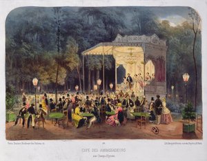 Cafe des Ambassadeurs, Champs-Elysees, c.1850 da French School