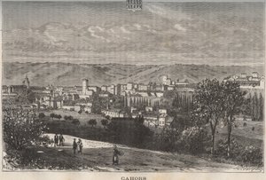 Cahors - Lot - Midi-Pirenei - incisione in 