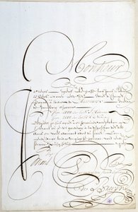 Calligrafia: Lettera di conti calligrafata intorno al 1678 da François de Bruyn da French School