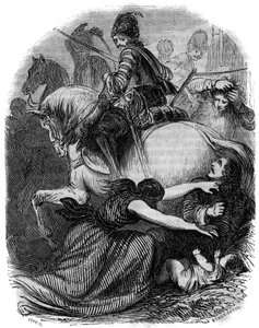 Guerra dei Camisardi del 1702-1705 che oppone i protestanti delle Cévennes al governo cattolico reale. Massacro dei protestanti nelle Cévennes da French School