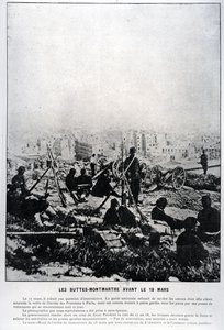 Cannoni sulle Buttes-Montmartre alla vigilia del 18 marzo 1871 (foto in bianco e nero) da French School