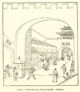 Canton, Kouai-lak-moun, Porta della città, uccellatori da French School
