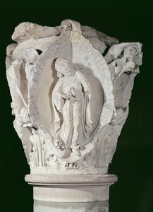 Capitello raffigurante la Seconda Chiave del Canto Piano, c.1095 da French School