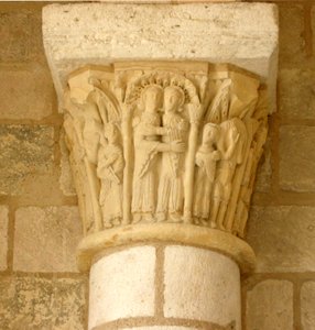 Capitello raffigurante la visitazione da French School