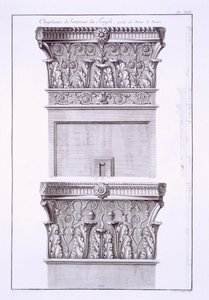 Capitelli dal tempio vicino alle Terme Romane, Nimes da French School