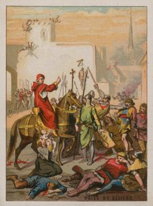 Cattura di Béziers da parte dei Crociati nel 1209 da French School