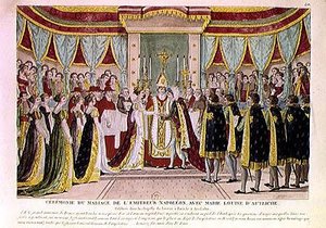 Il cardinale Joseph Fesch (1763-1839) benedice il matrimonio di Napoleone Bonaparte I (1769-1821) e Maria Luisa d