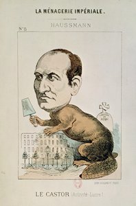 Caricatura del Barone Georges Eugene Haussmann (1809-91) come un castoro, da 