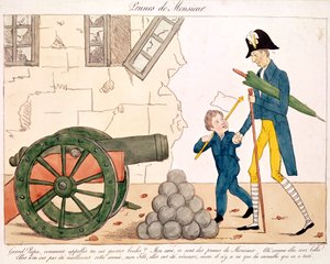 Caricatura di Carlo X (1757-1836) e Henri (1820-83) Duca di Bordeaux, 25 luglio 1830 da French School