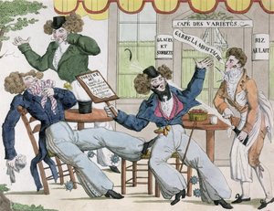 Caricatura del Cafe des Varietes, inizio XIX secolo