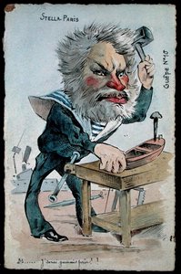 Caricatura del Ministro della Marina, Camille Pelletan (1846-1915) dalla serie 