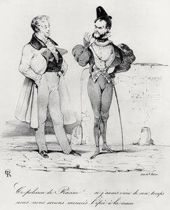 Caricatura dei drammi romantici al tempo di Hernani di Victor Hugo (1829) da French School