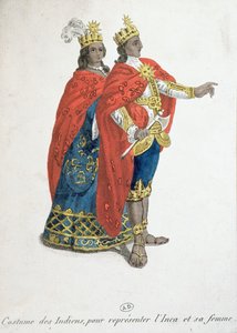 Costumi di carnevale rappresentanti il re e la regina Inca, fine XVIII secolo da French School