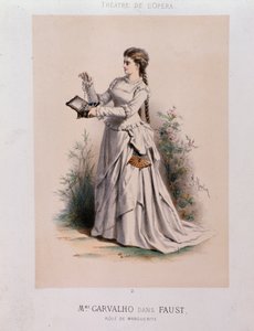 Carolyne Carvalho (1827-1895) soprano francese che interpreta Margherita in Faust di Charles Gounod (1818-1893) da French School