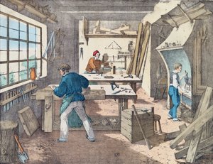 Officina dei falegnami, c.1860 da French School