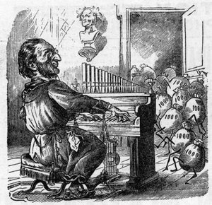 Cartone animato del compositore tedesco Richard Wagner da French School