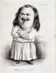 Caricatura di Honoré de Balzac e monaco - in "Charivari" del 12/10/1838 da French School