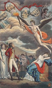 Cartone animato del colpo di stato del 18 Brumaio, 9 novembre 1799 da French School