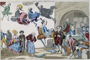 Caricatura sulle Diligenze Aeree da French School